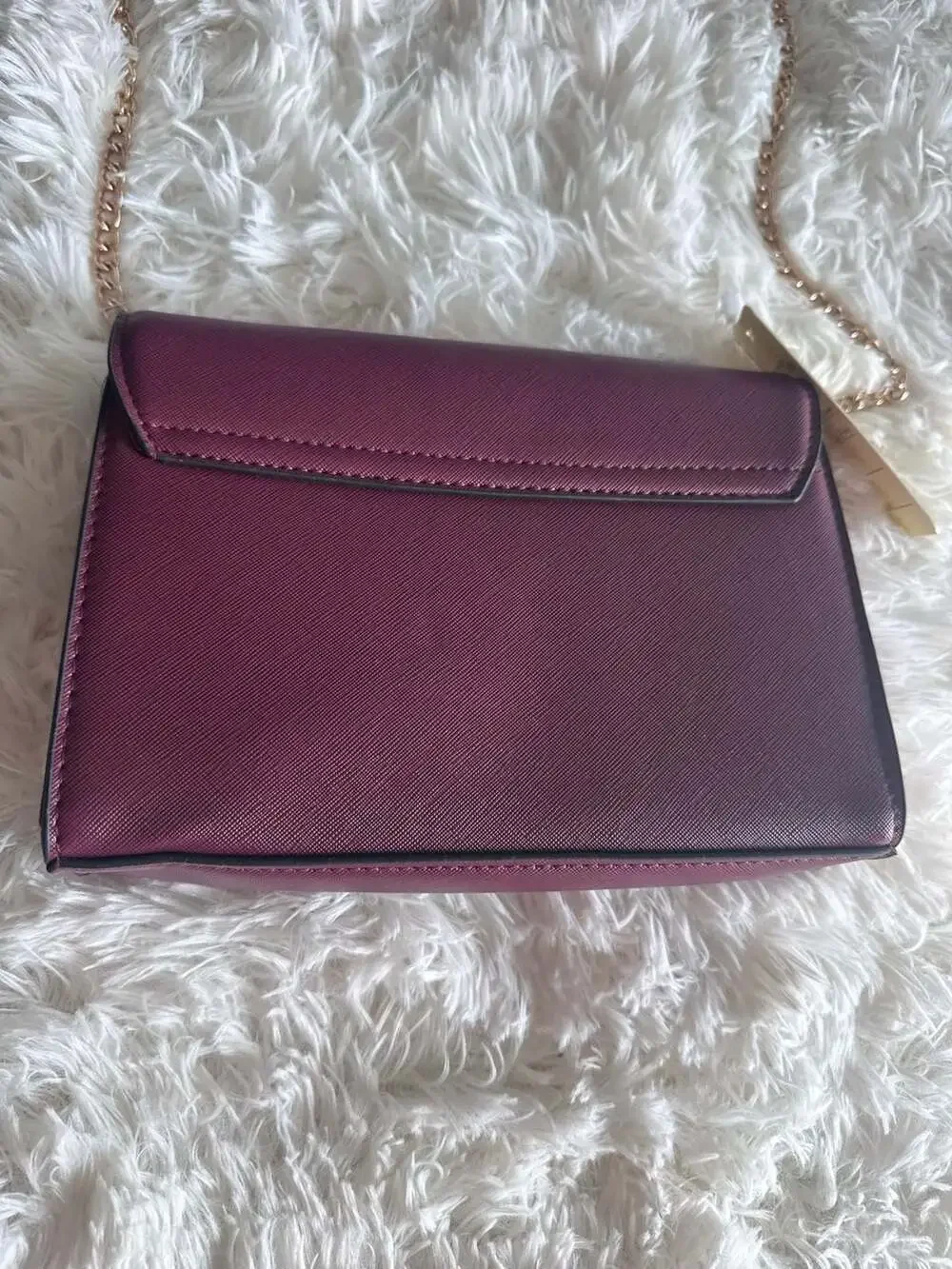 KKXIU Women's Faux Leather Envelope Clutch Crossbody Bag in Burgundy
